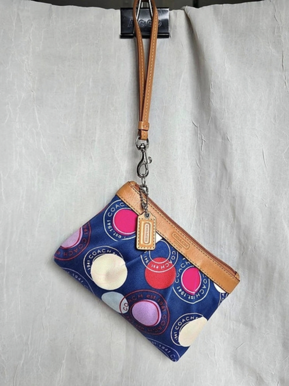 Coach Leah Polka Dot Wristlet